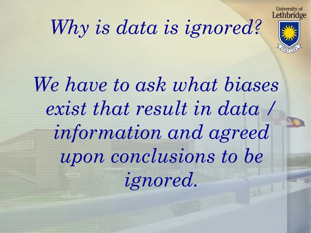 why is data is ignored