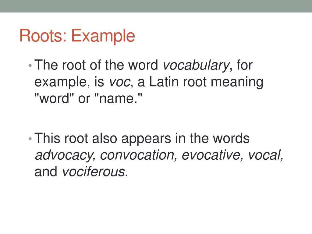 roots example