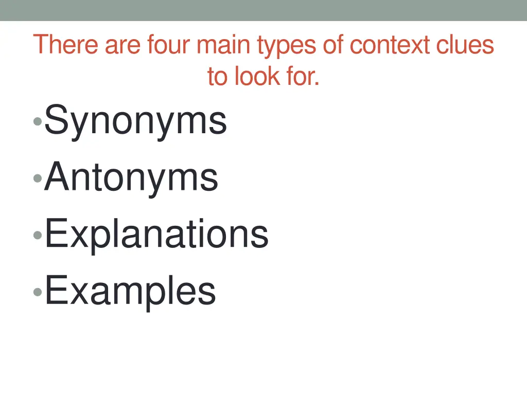 there are four main types of context clues