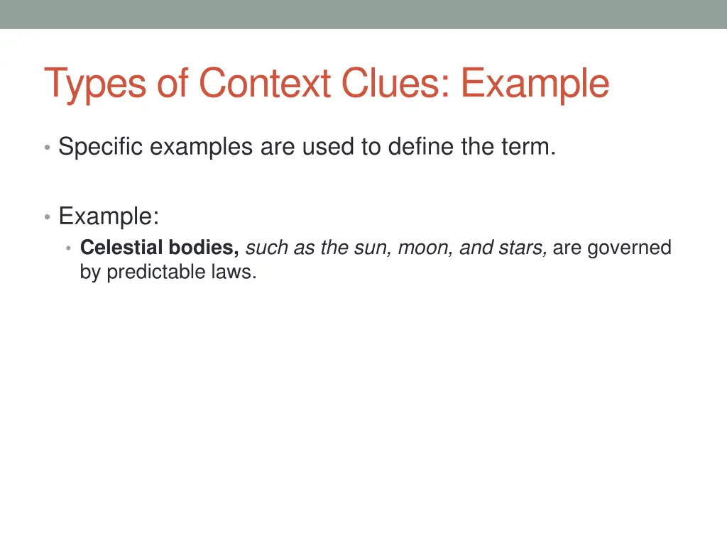 types of context clues example