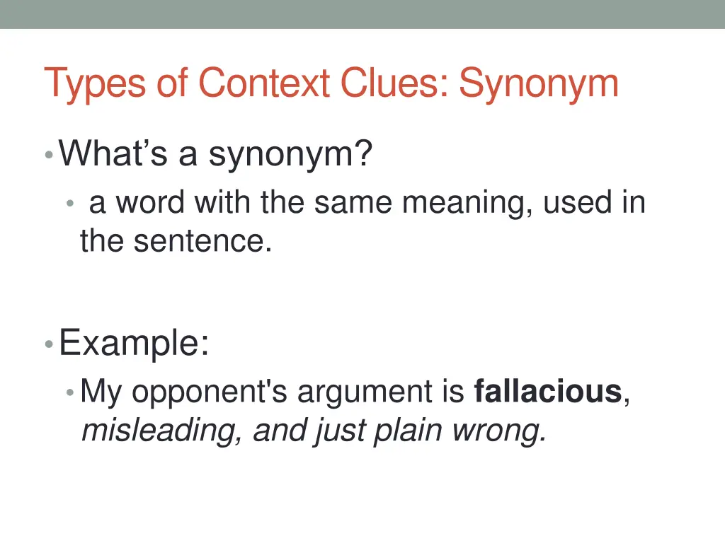 types of context clues synonym