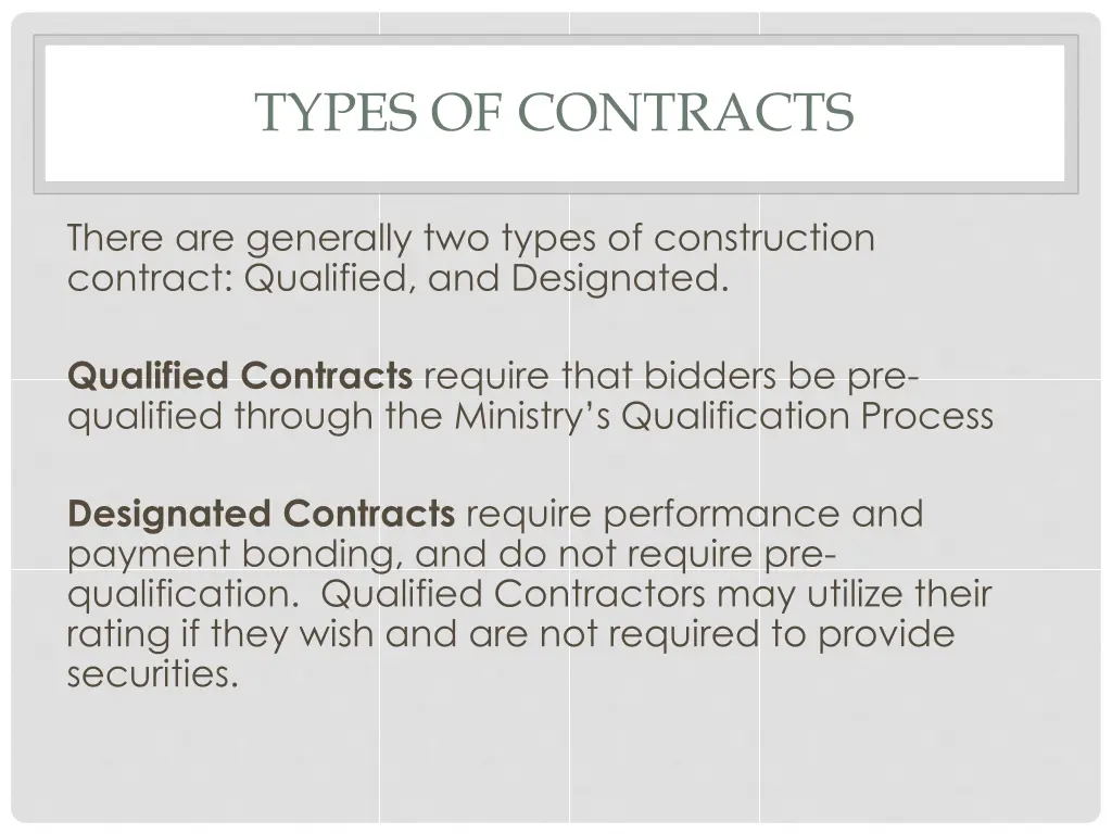 types of contracts