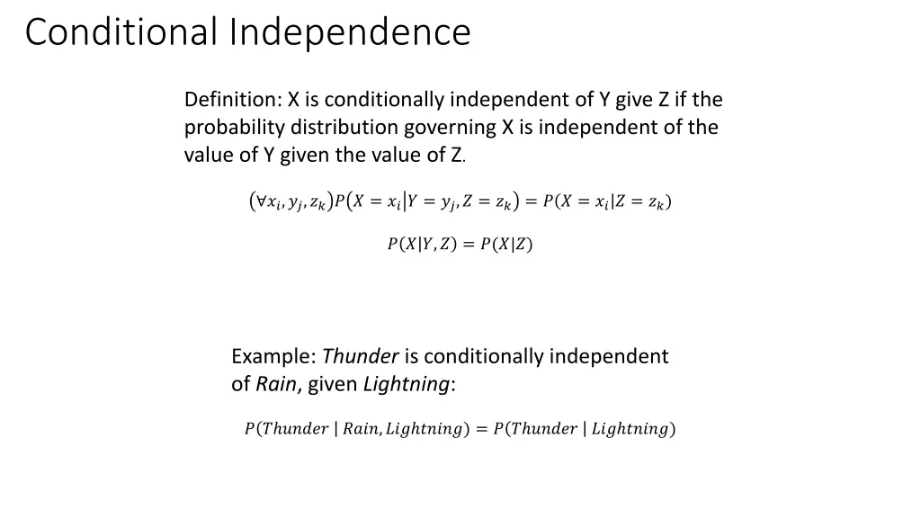 conditional independence