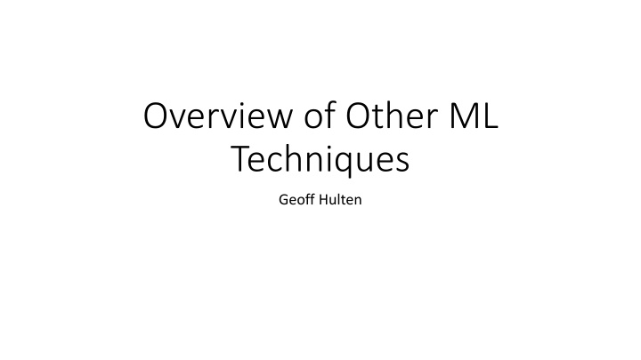 overview of other ml techniques