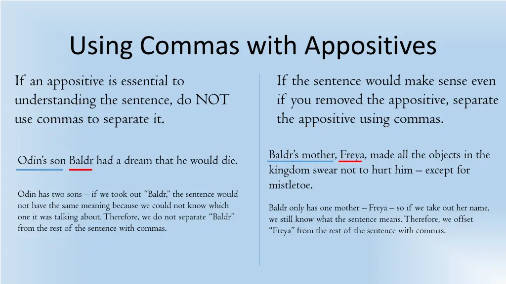 using commas with appositives