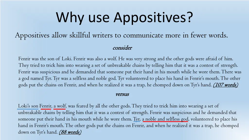 why use appositives