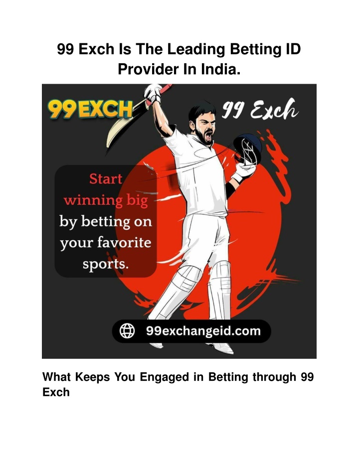 99 exch is the leading betting id provider