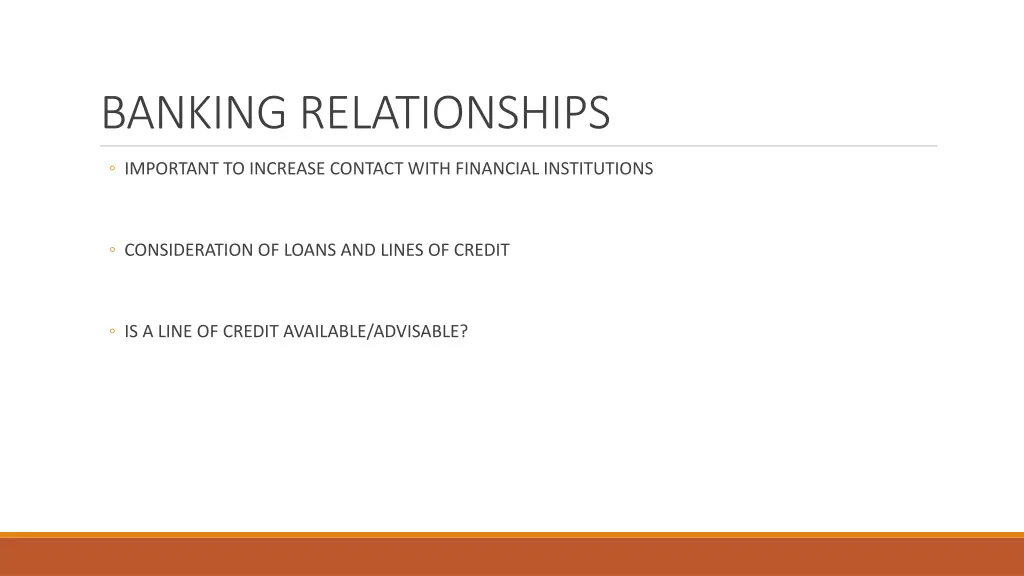 banking relationships