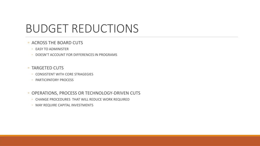 budget reductions