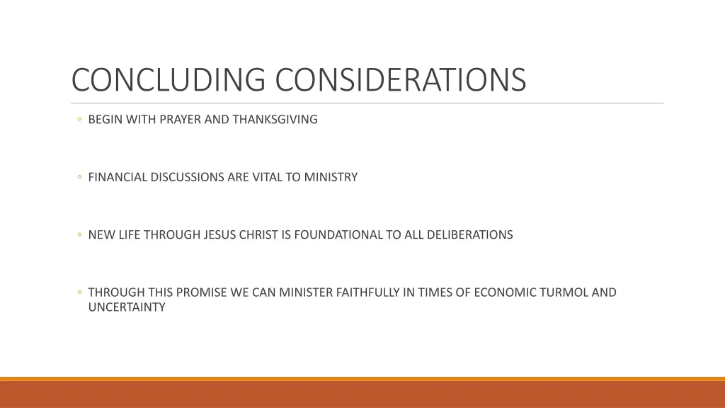 concluding considerations