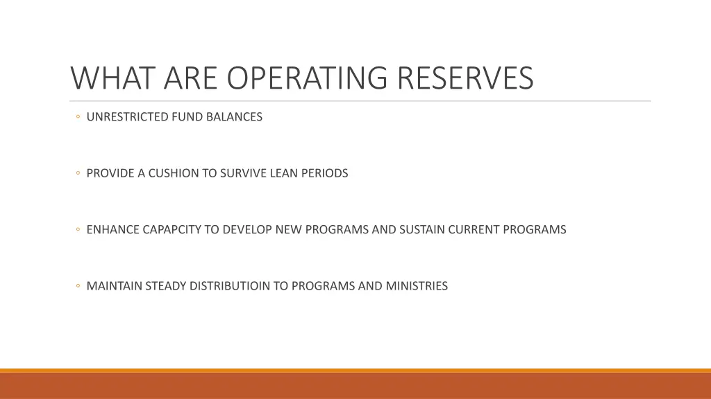 what are operating reserves