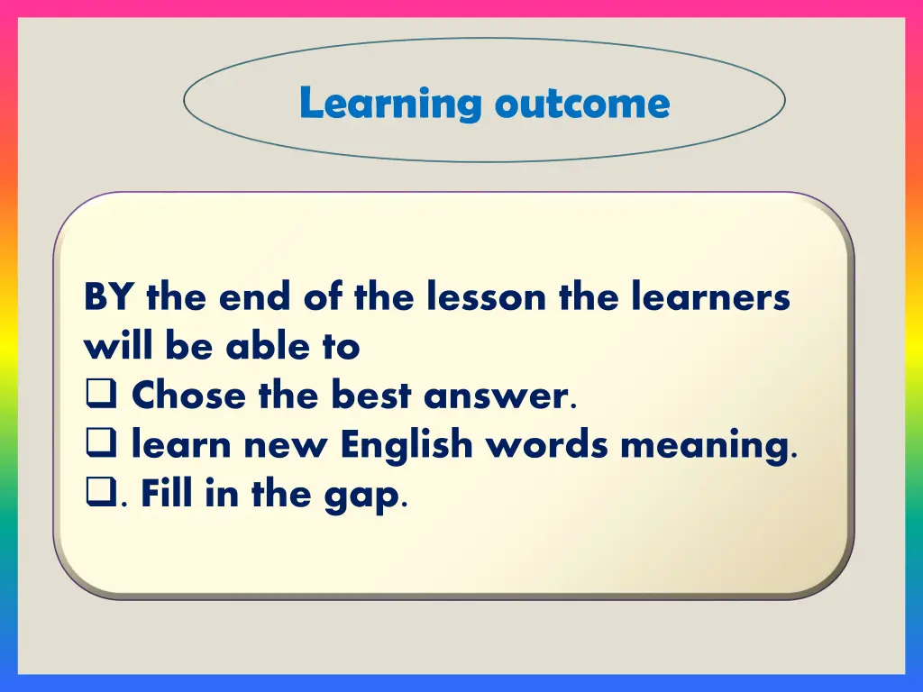 learning outcome