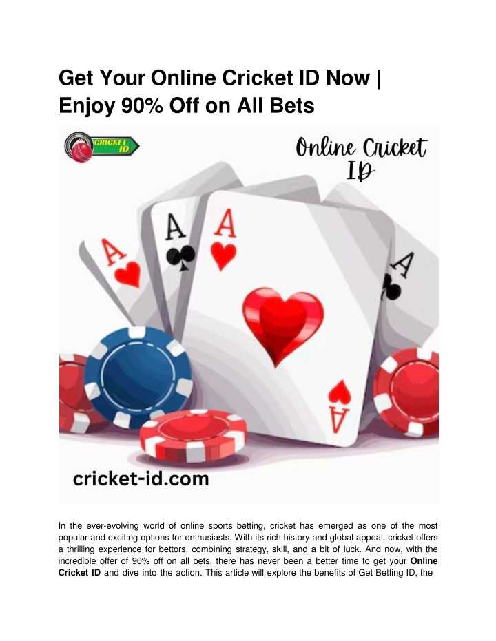 get your online cricket id now enjoy