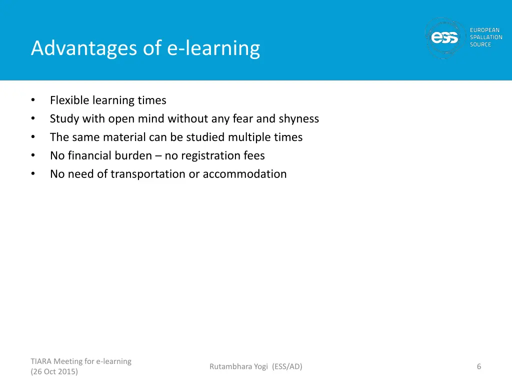 advantages of e learning