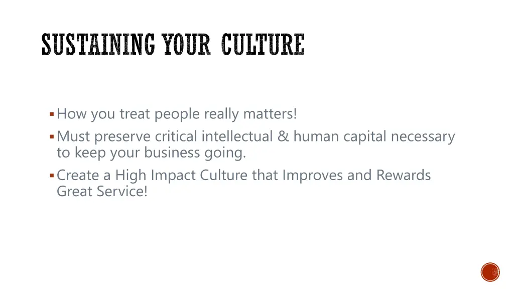 sustaining your culture