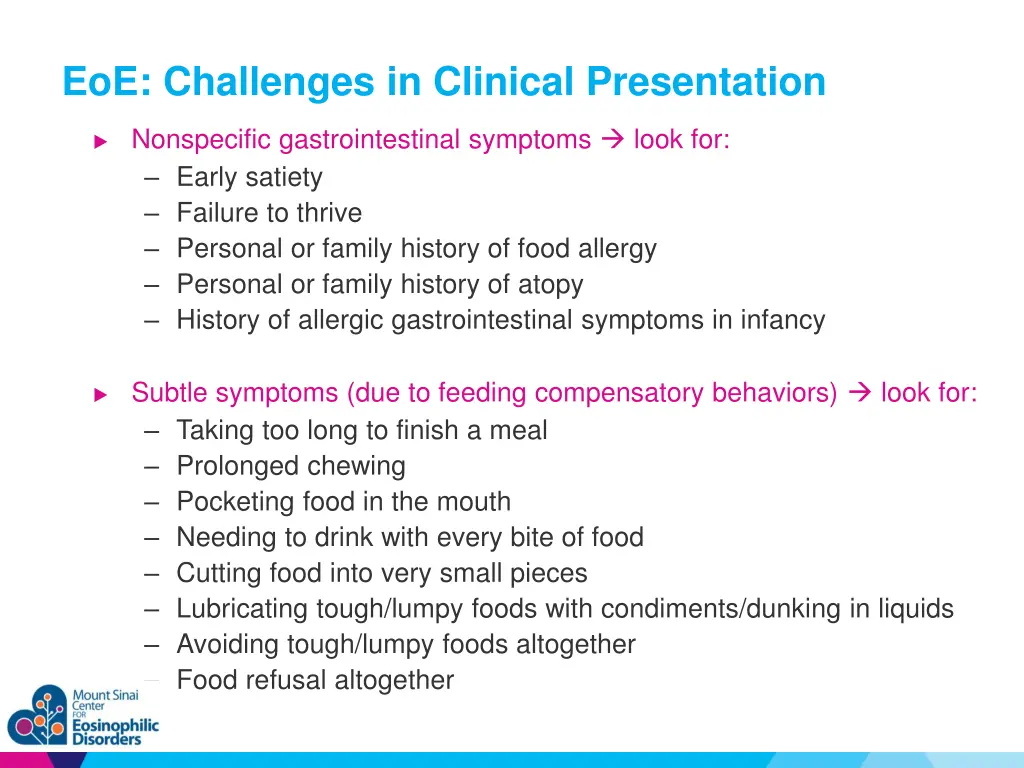 eoe challenges in clinical presentation