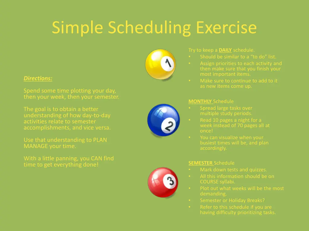 simple scheduling exercise