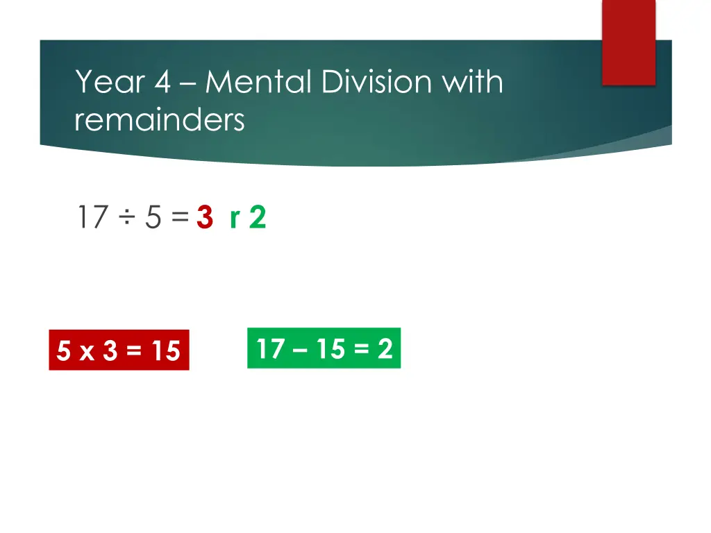 year 4 mental division with remainders