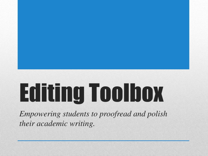 editing toolbox empowering students to proofread