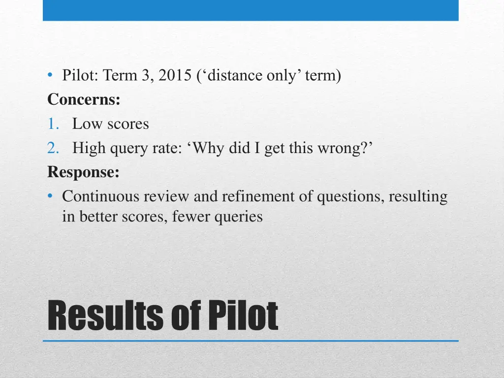 pilot term 3 2015 distance only term concerns