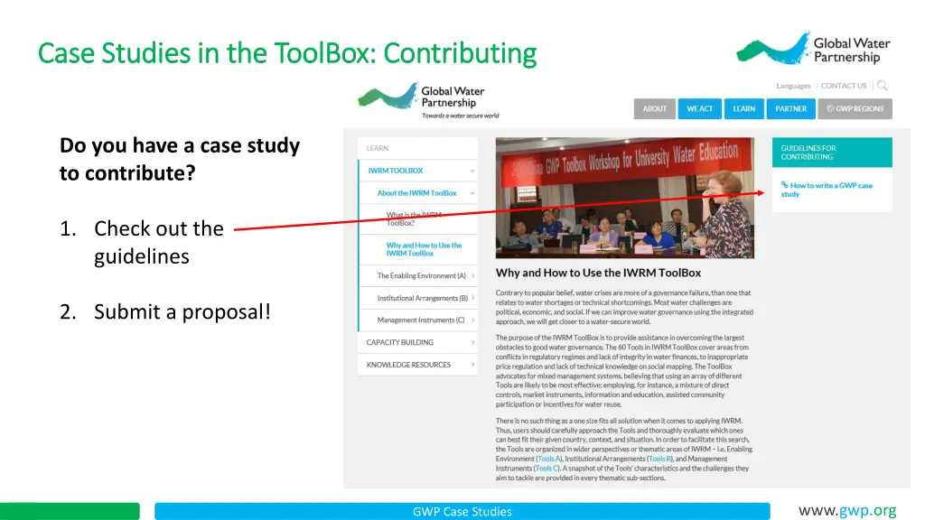 case studies in the toolbox contributing case