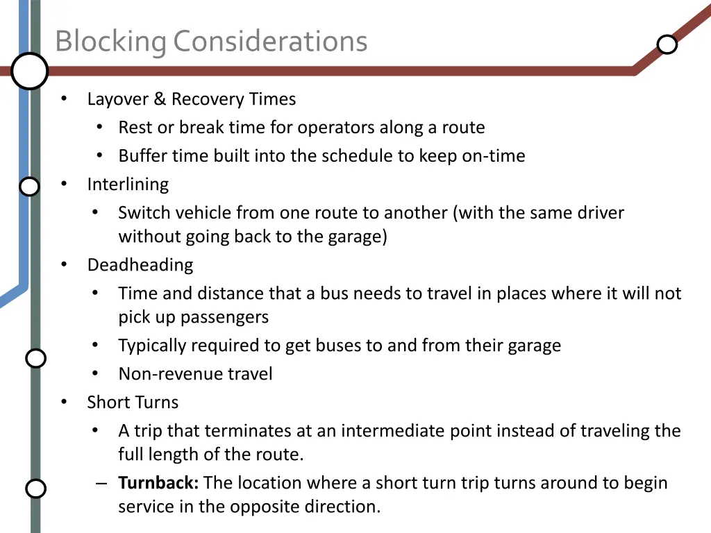 blocking considerations