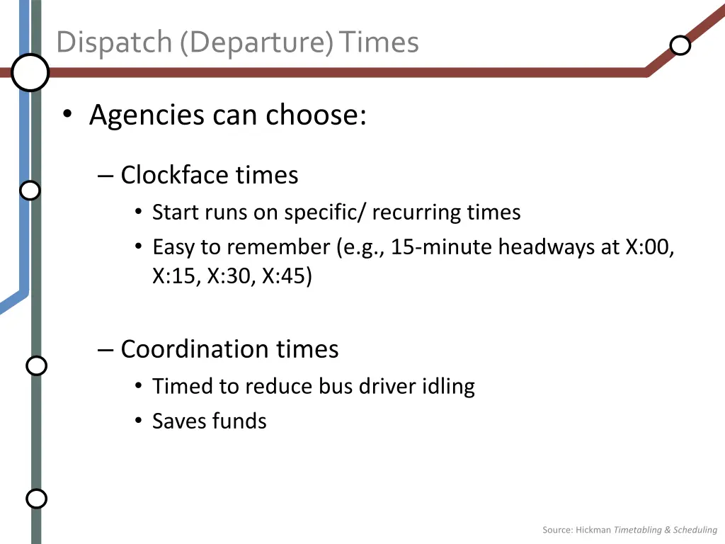 dispatch departure times