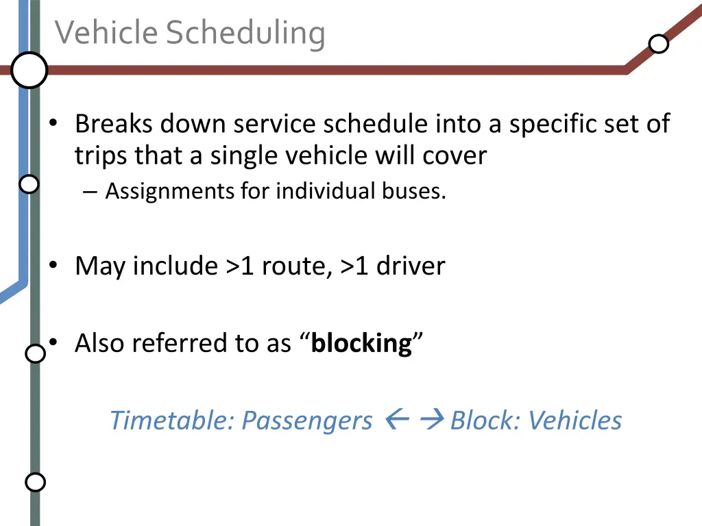 vehicle scheduling