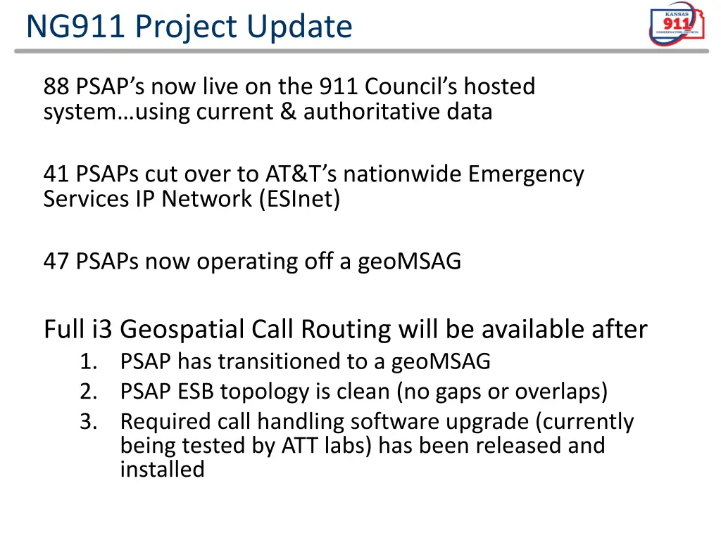 ng911 project update