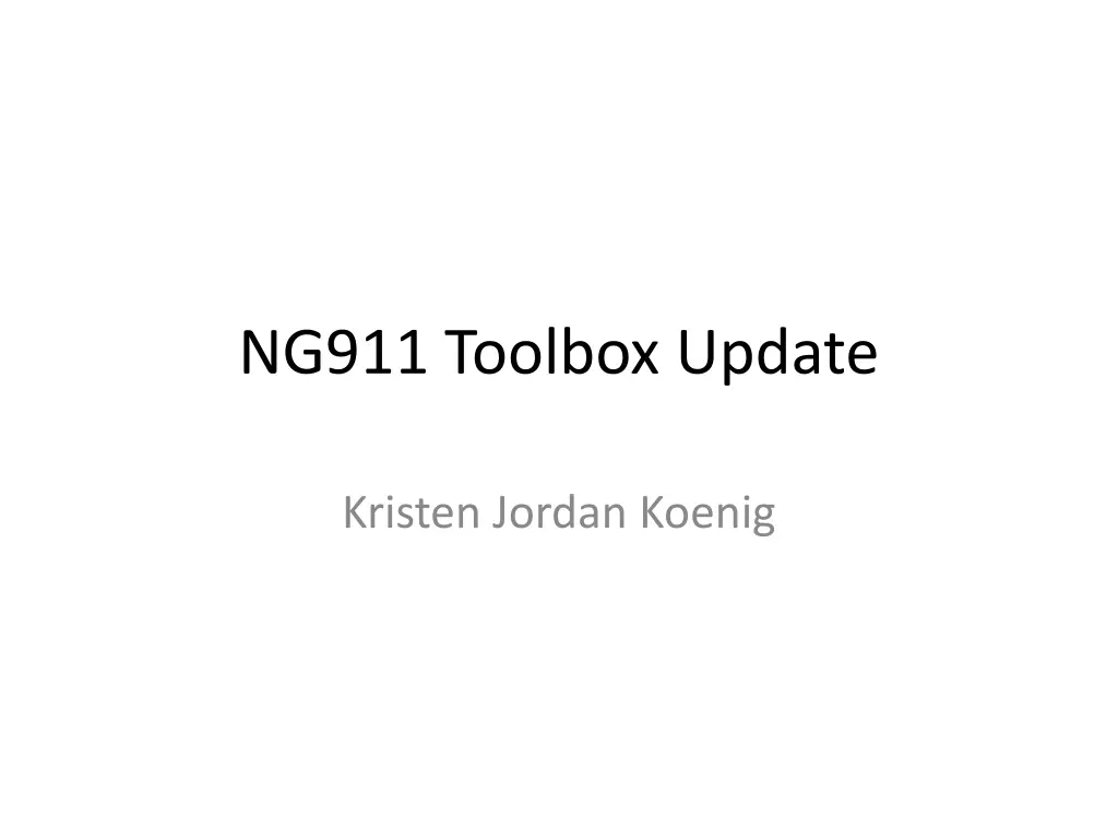 ng911 toolbox update