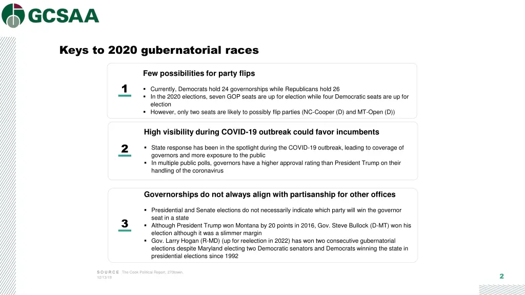 keys to 2020 gubernatorial races