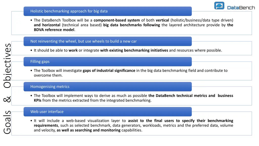 holistic benchmarking approach for big data