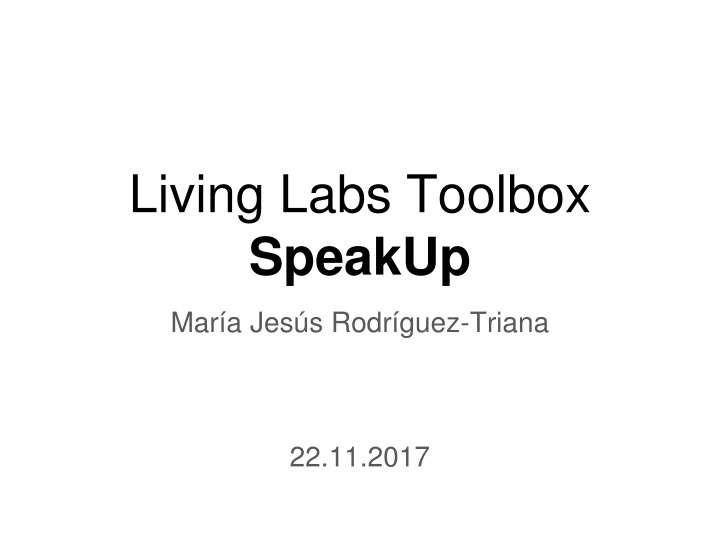 living labs toolbox speakup