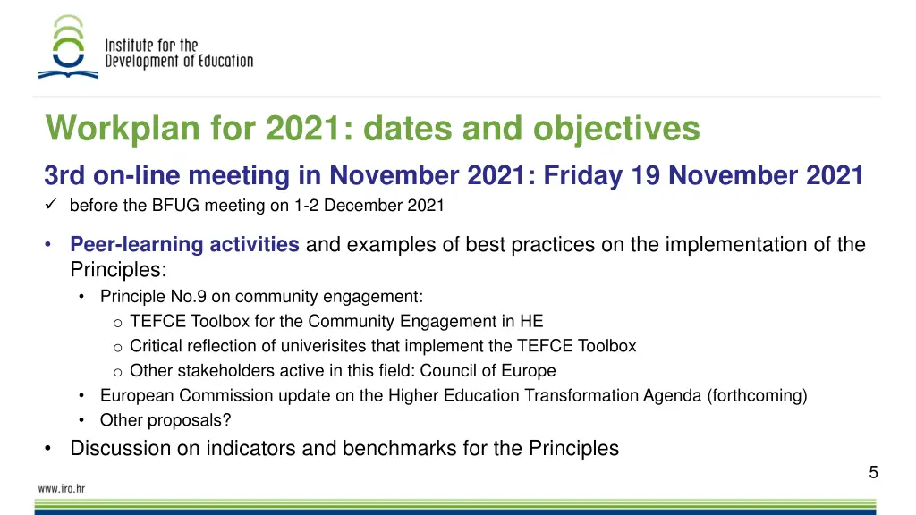 workplan for 2021 dates and objectives 1