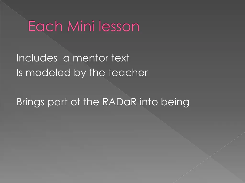 each mini lesson