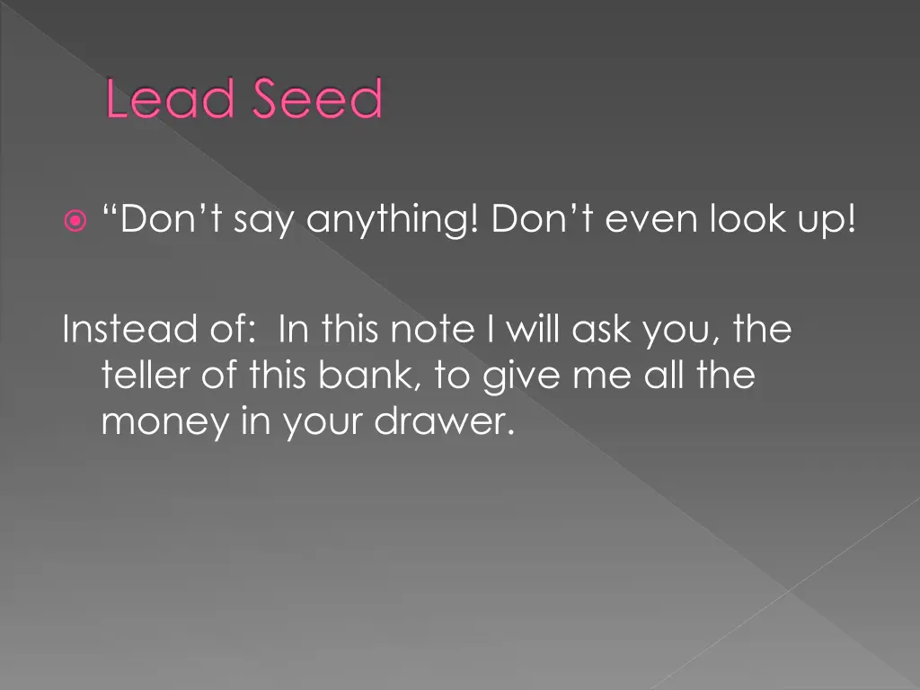 lead seed