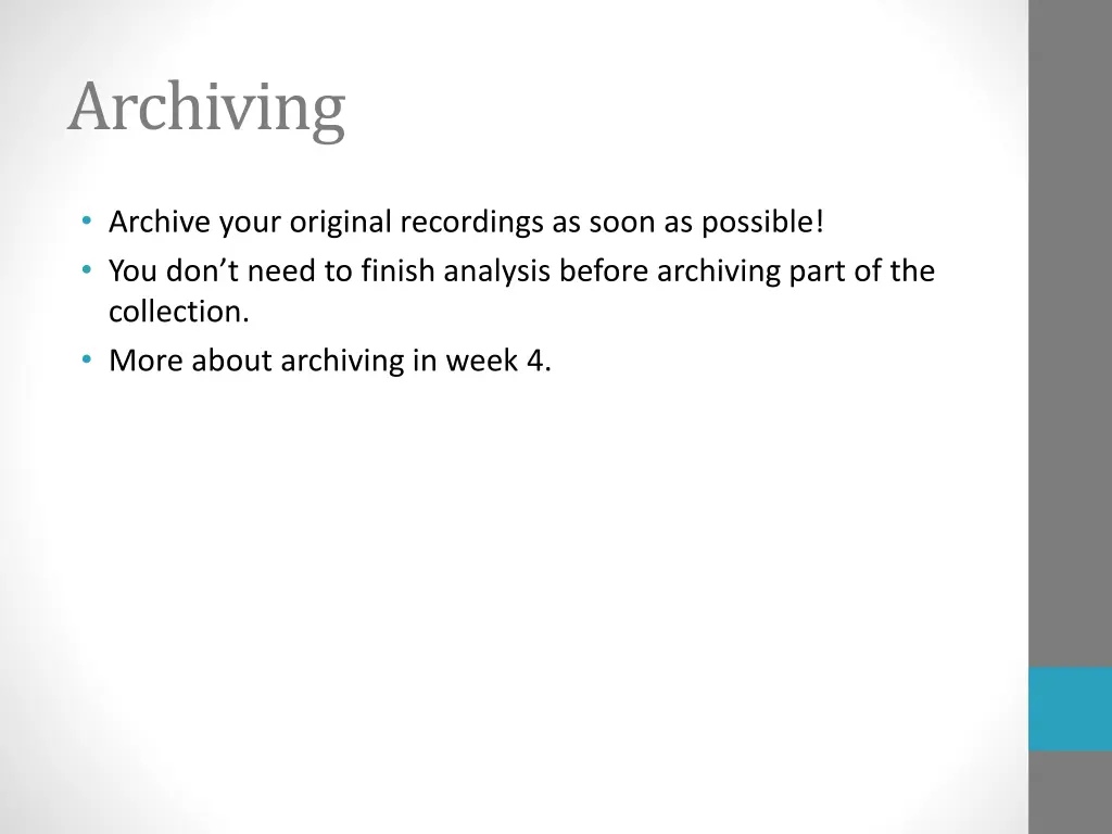 archiving