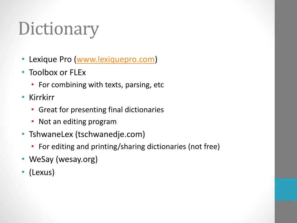 dictionary