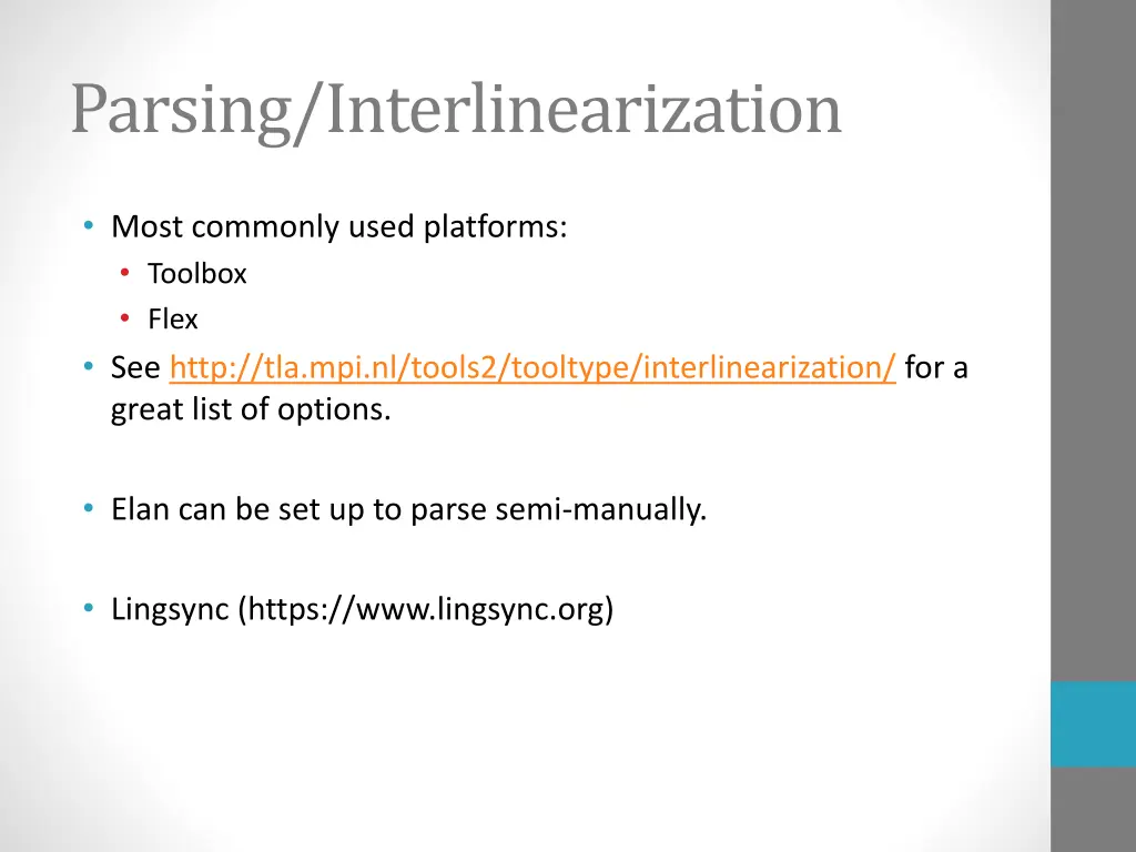 parsing interlinearization