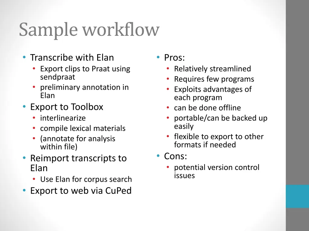 sample workflow