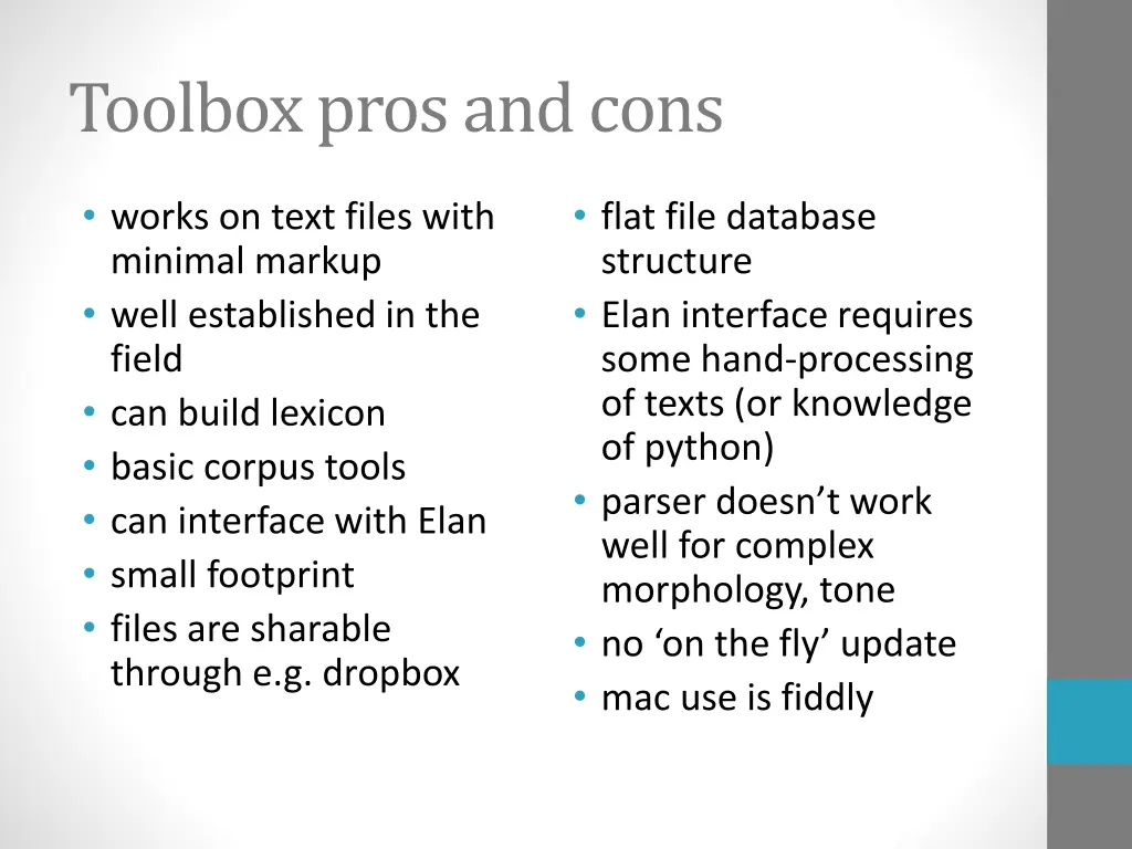 toolbox pros and cons