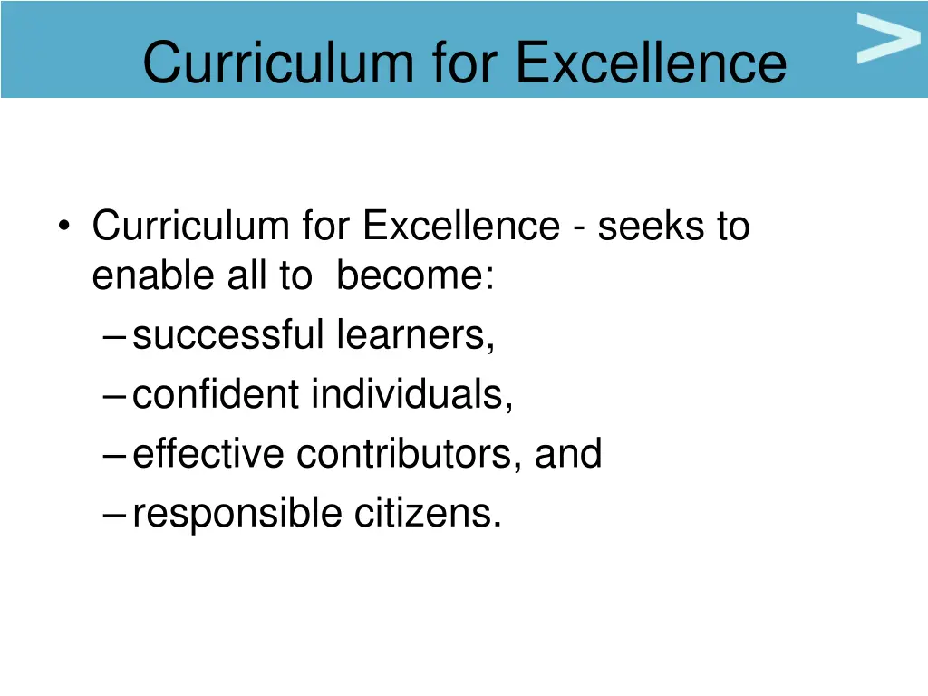 curriculum for excellence