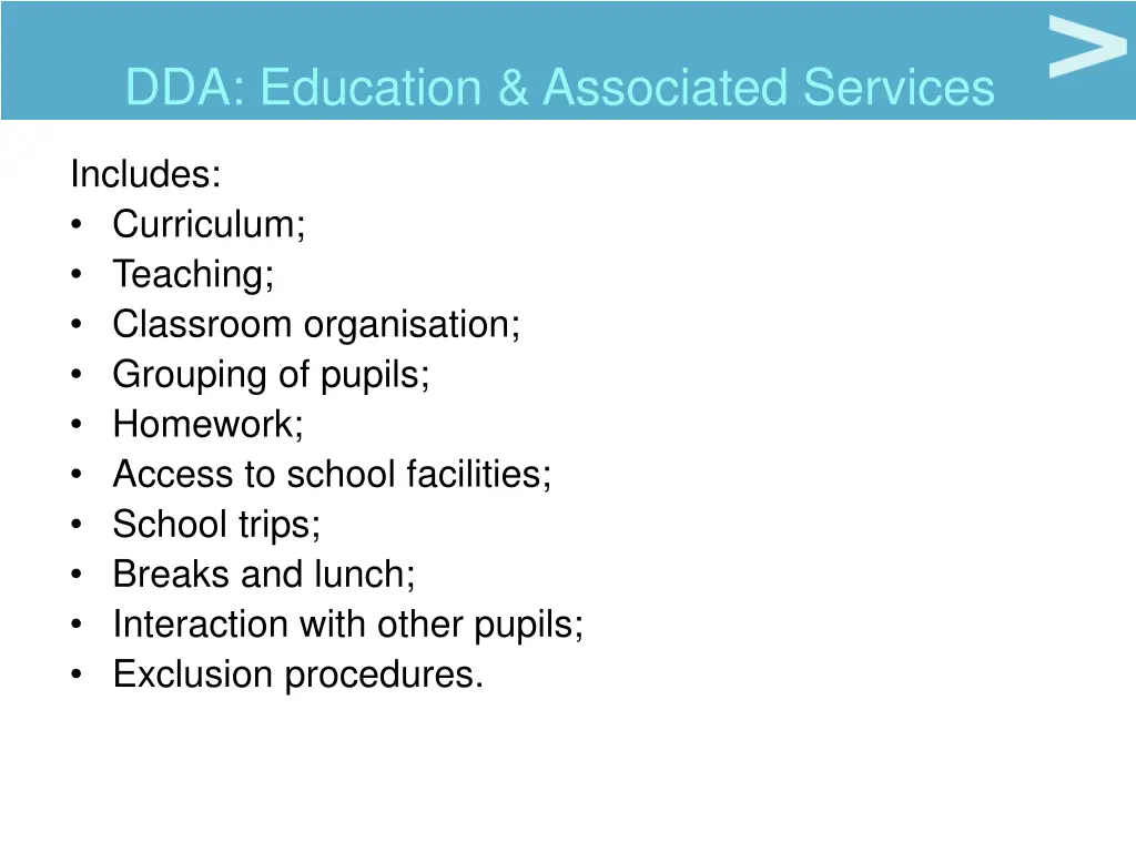 dda education associated services