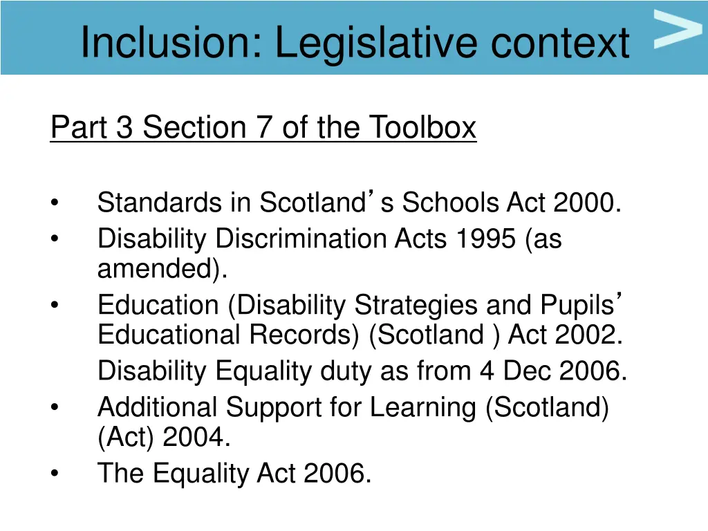 inclusion legislative context