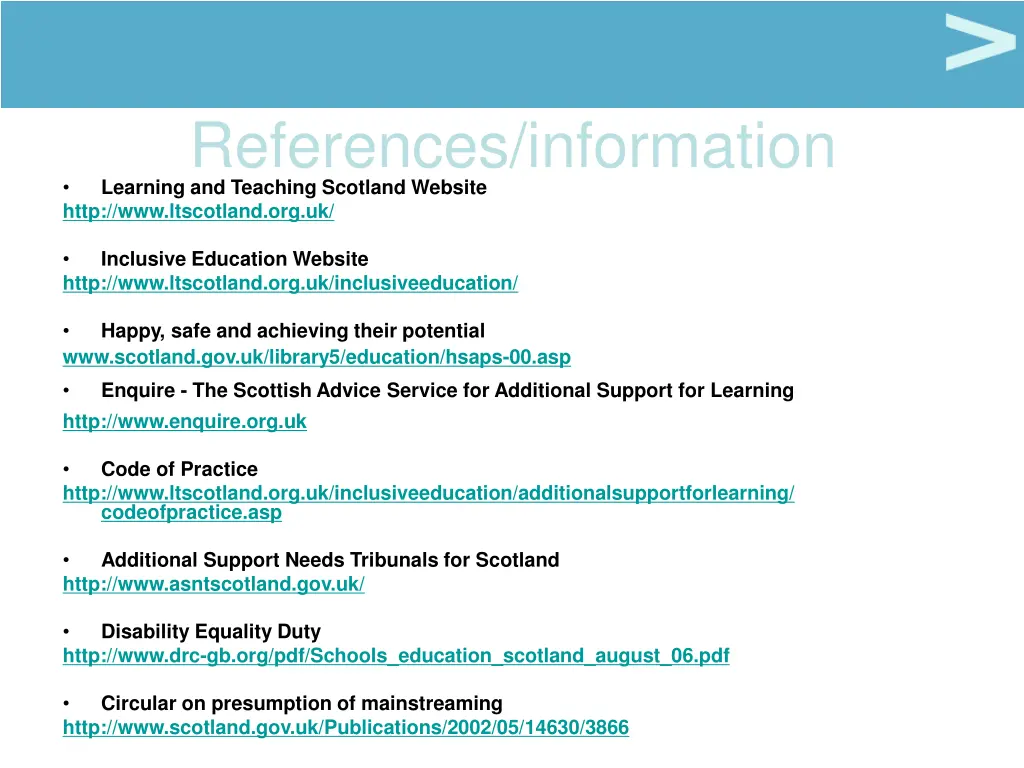 references information learning and teaching