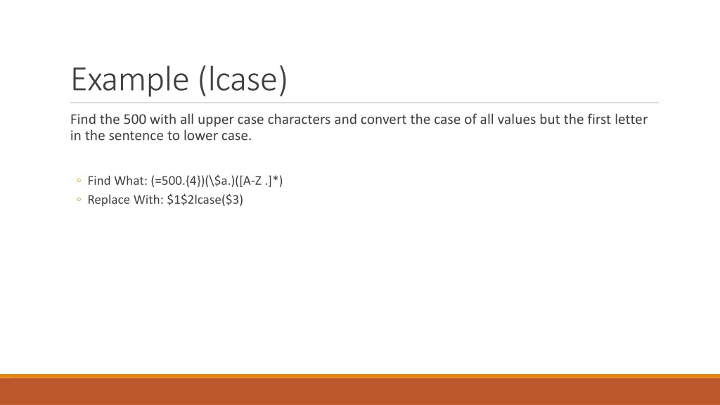 example lcase