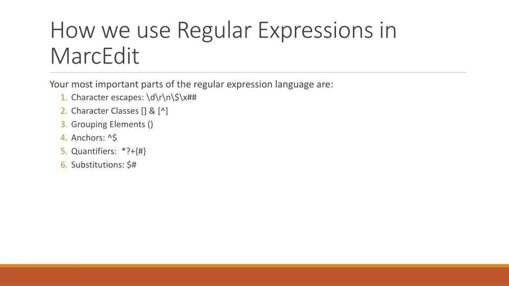 how we use regular expressions in marcedit