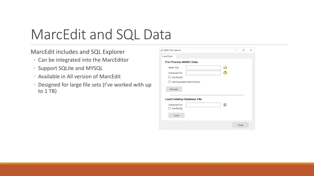 marcedit and sql data