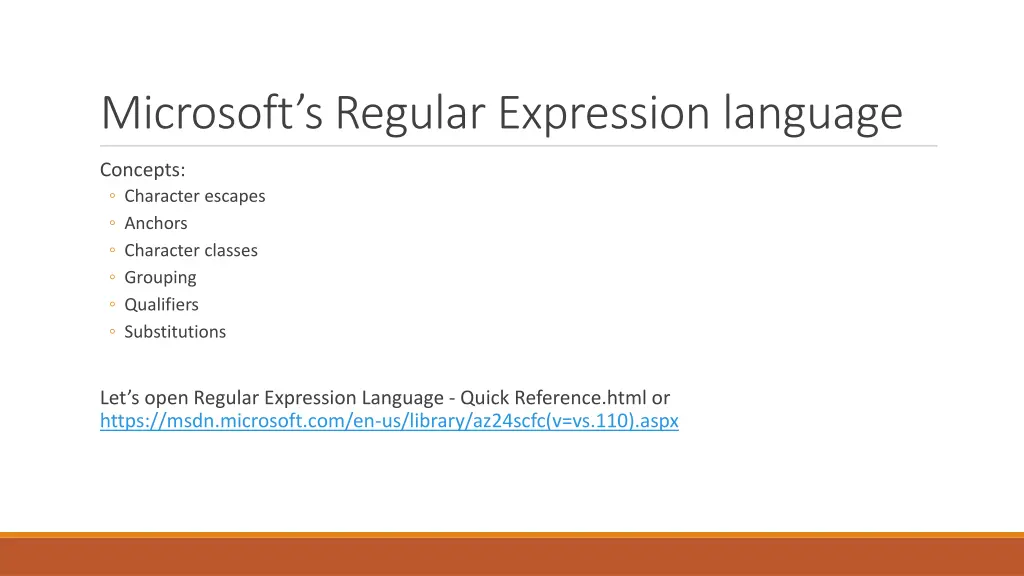 microsoft s regular expression language