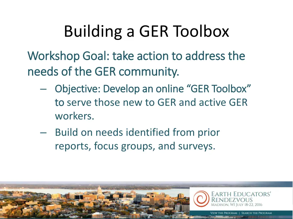 building a ger toolbox